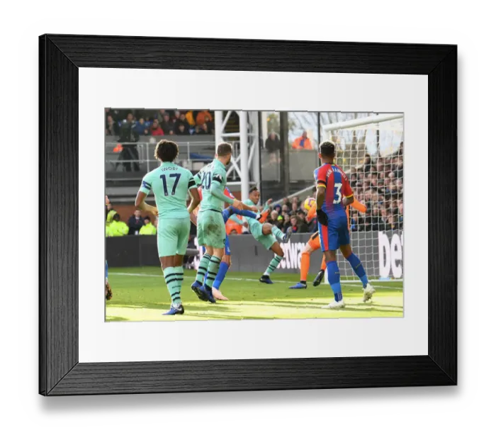 Framed Print : Aubameyang Scores Arsenal's Second Goal Against Crystal Palace (2018-19)