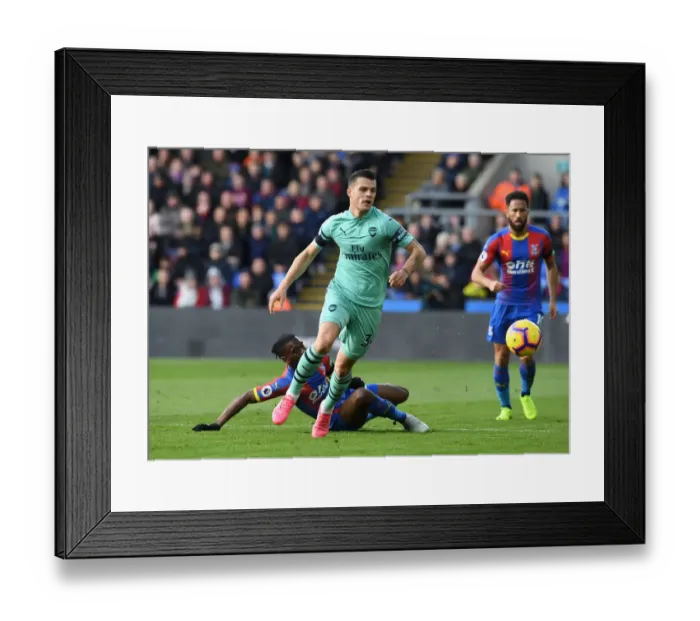 Framed Print : Xhaka vs Wan-Bissaka: A Premier League Showdown at Selhurst Park Framed Print : Xhaka vs Wan-Bissaka: A Premier League Showdown at Selhurst Park