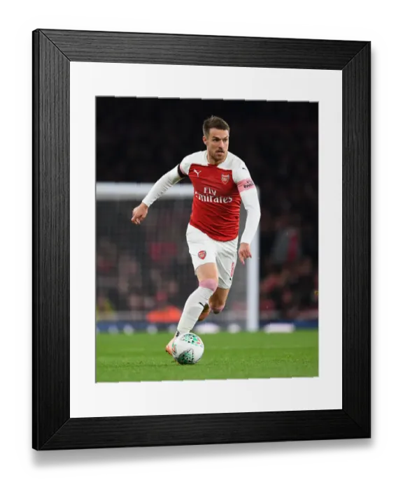 Framed Print : Aaron Ramsey in Action: Arsenal vs Blackpool, Carabao Cup 2018-19