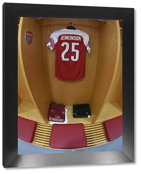 Arsenal's Carl Jenkinson: Gearing Up for Battle in the Changing Room - Arsenal vs Blackpool Carabao Cup Match