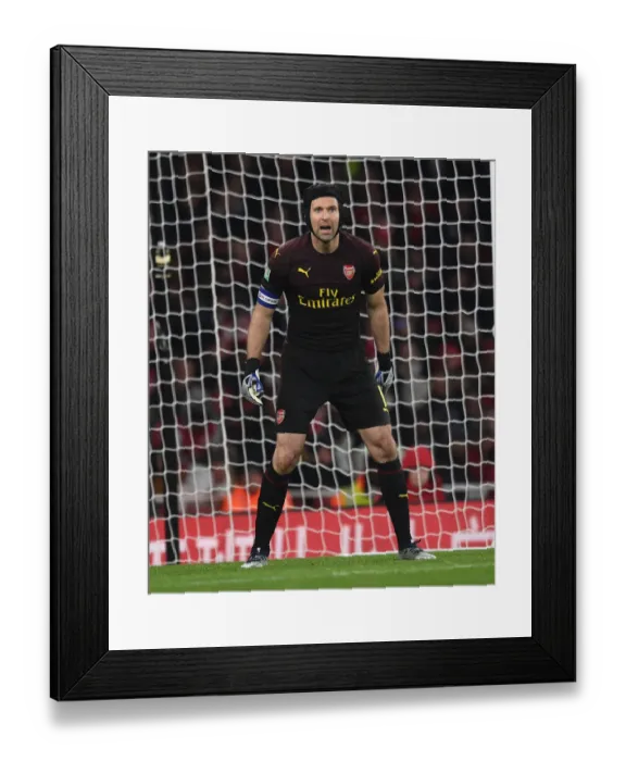 Framed Print : Petr Cech: Arsenal's Unyielding Shield in Carabao Cup Victory over Blackpool