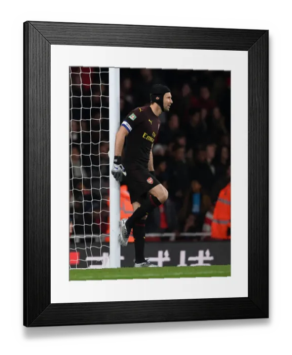Framed Print : Petr Cech in Action: Arsenal vs Blackpool, Carabao Cup 2018-19
