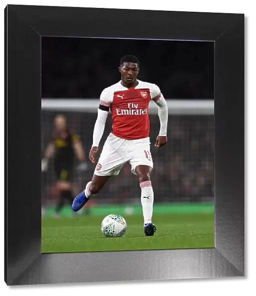 Ainsley Maitland-Niles in Action for Arsenal against Blackpool in Carabao Cup