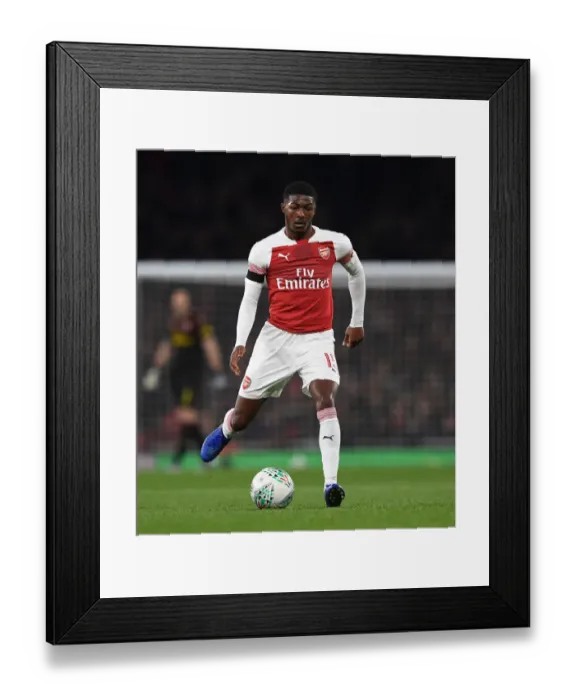 Framed Print : Ainsley Maitland-Niles in Action for Arsenal against Blackpool in Carabao Cup
