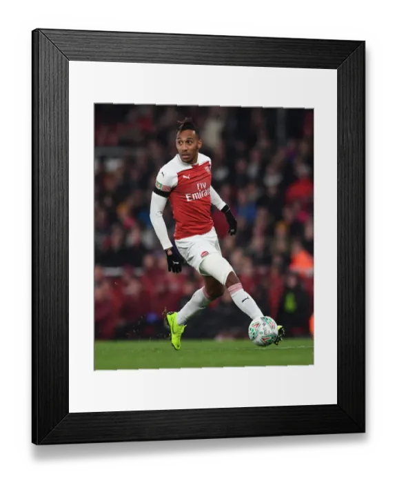 Framed Print : Pierre-Emerick Aubameyang in Action for Arsenal against Blackpool in Carabao Cup