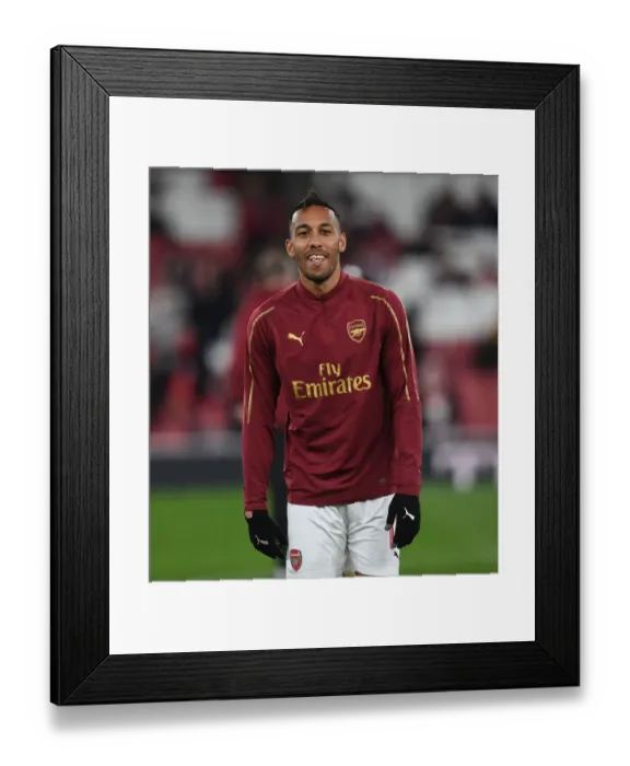 Framed Print : Arsenal's Aubameyang: Unleashing the Roar in Carabao Cup Showdown against Blackpool