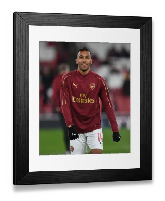 Framed Print : Pierre-Emerick Aubameyang: Arsenal's Ready-to-Roar Striker Ahead of Carabao Cup Clash vs. Blackpool