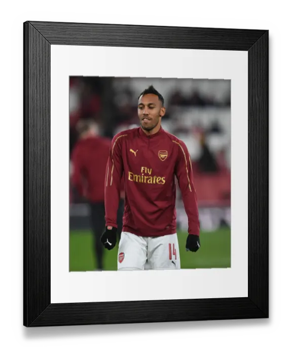 Framed Print : Arsenal's Aubameyang: Unleashing the Roar in Carabao Cup Battle against Blackpool