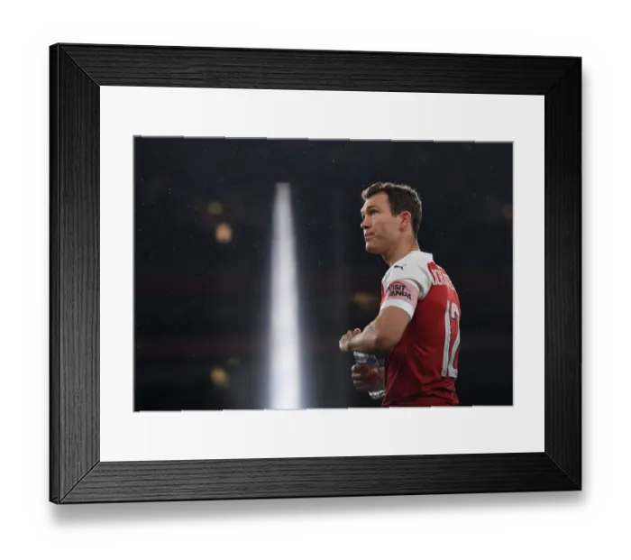 Framed Print : Stephan Lichtsteiner in Action: Arsenal vs Blackpool, Carabao Cup 2018-19