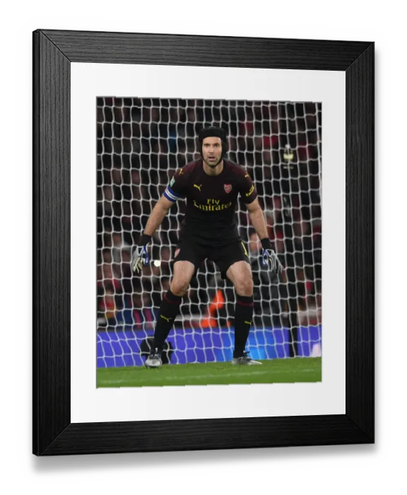 Framed Print : Petr Cech Focuses in Arsenal's Carabao Cup Clash Against Blackpool Framed Print : Petr Cech Focuses in Arsenal's Carabao Cup Clash Against Blackpool