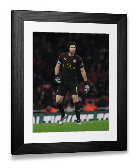 Framed Print : Focused Petr Cech: Arsenal's Wall in Carabao Cup Battle Against Blackpool