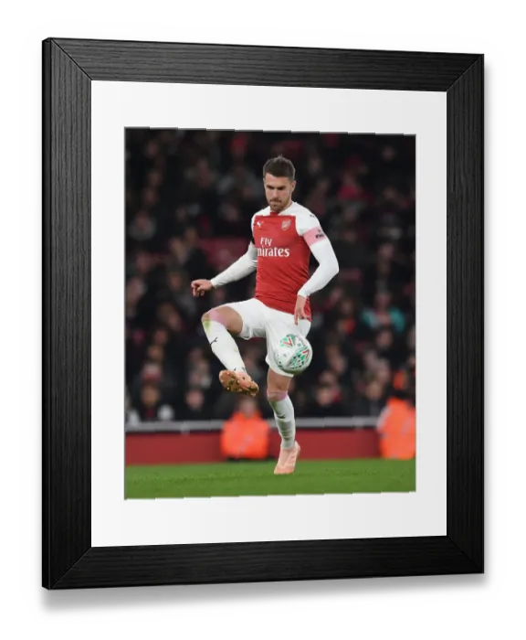 Framed Print : Aaron Ramsey in Action: Arsenal vs Blackpool, Carabao Cup 2018-19