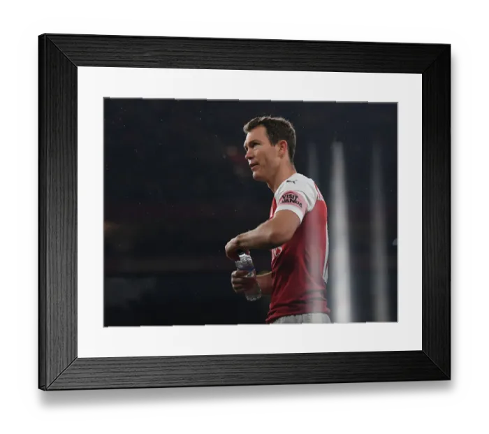Framed Print : Stephan Lichtsteiner in Action: Arsenal vs Blackpool, Carabao Cup 2018-19