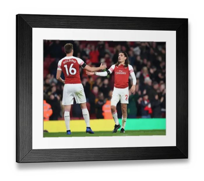 Framed Print : Arsenal's Holding and Bellerin: United in Defiance Against Liverpool