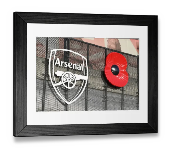Framed Print : Poppies at Emirates Stadium: Arsenal vs. Liverpool, Premier League 2018-19