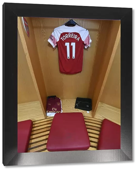 Lucas Torreira's Arsenal Shirt in the Changing Room before Arsenal vs Liverpool (2018-19)