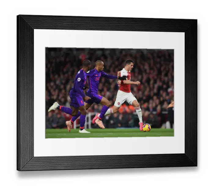 Framed Print : Clash of Midfield Titans: Xhaka vs Fabinho - Arsenal vs Liverpool, Premier League 2018-19 Framed Print : Clash of Midfield Titans: Xhaka vs Fabinho - Arsenal vs Liverpool, Premier League 2018-19