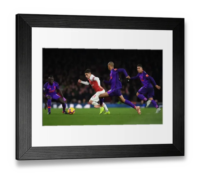 Framed Print : Clash of Midfield Titans: Torreira vs Fabinho - Arsenal vs Liverpool, Premier League 2018-19