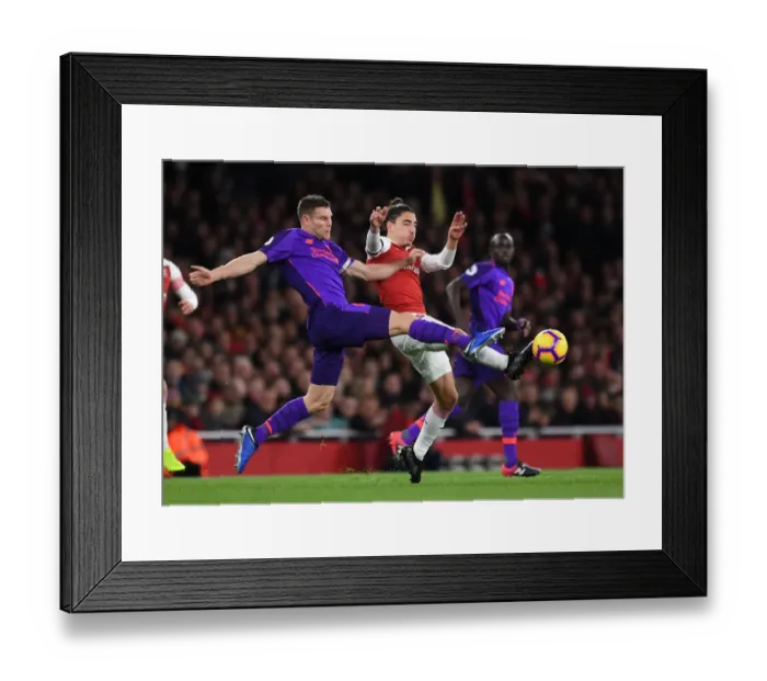 Framed Print : Arsenal vs. Liverpool: Intense Battle - Bellerin vs. Milner (Premier League 2018-19)