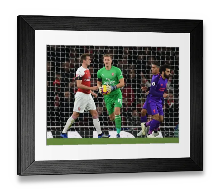 Framed Print : Arsenal vs Liverpool: Bernd Leno in Action at the Emirates Stadium
