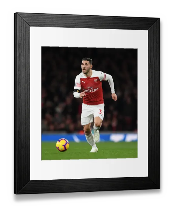 Framed Print : Sead Kolasinac in Action: Arsenal vs Liverpool, Premier League 2018-19
