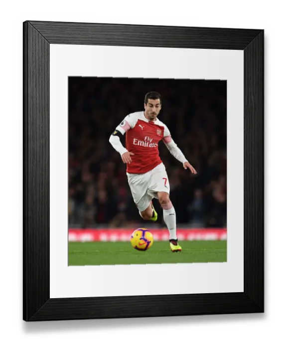 Framed Print : Arsenal's Mkhitaryan Faces Off Against Liverpool in Premier League Showdown