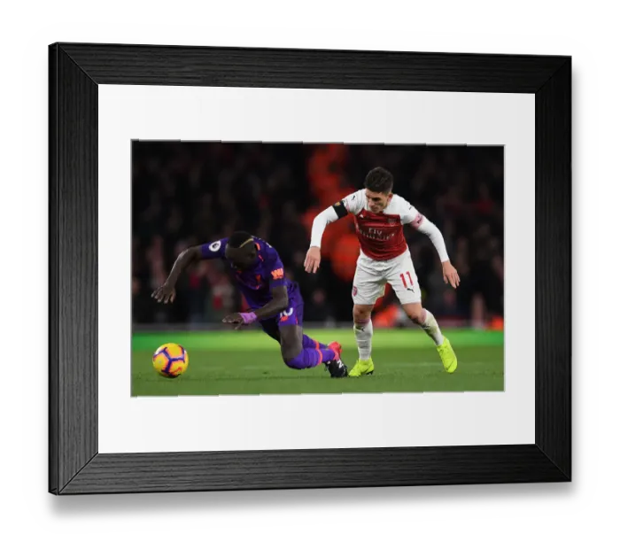 Framed Print : Clash of Titans: Torreira vs Mane - Arsenal vs Liverpool, Premier League 2018-19