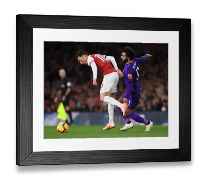 Framed Print : Clash of Stars: Ozil vs. Salah - Arsenal vs. Liverpool, Premier League 2018-19 Framed Print : Clash of Stars: Ozil vs. Salah - Arsenal vs. Liverpool, Premier League 2018-19