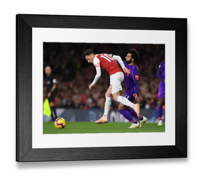 Framed Print : Clash of Talents: Salah vs. Özil - Arsenal vs. Liverpool, Premier League 2018-19 Framed Print : Clash of Talents: Salah vs. Özil - Arsenal vs. Liverpool, Premier League 2018-19