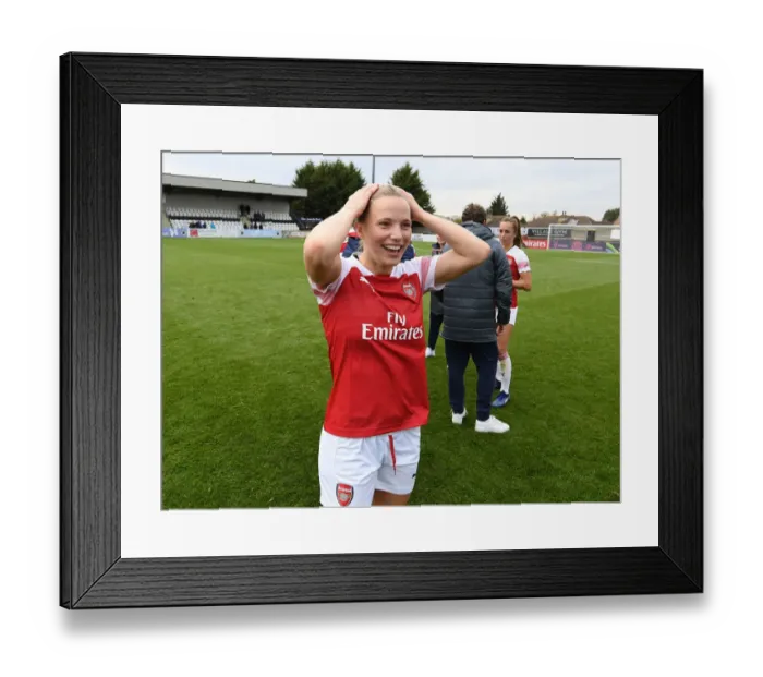 Framed Print : Arsenal's Tabea Kemme: A Moment of Reflection After the Match Framed Print : Arsenal's Tabea Kemme: A Moment of Reflection After the Match