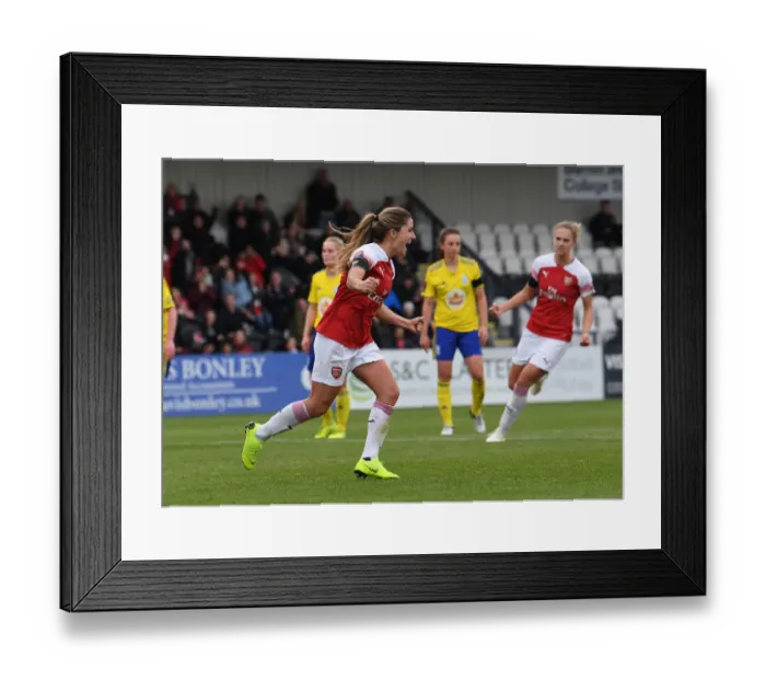 Framed Print : Danielle van de Donk Scores Penalty for Arsenal Women Against Birmingham City