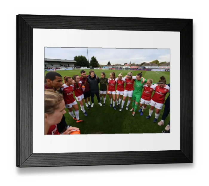 Framed Print : Joe Montemurro Addresses Arsenal Women's Team After Match Against Birmingham Ladies Framed Print : Joe Montemurro Addresses Arsenal Women's Team After Match Against Birmingham Ladies