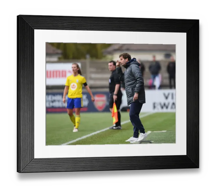 Framed Print : Joe Montemurro Leads Arsenal Women in WSL Match Against Birmingham Ladies Framed Print : Joe Montemurro Leads Arsenal Women in WSL Match Against Birmingham Ladies