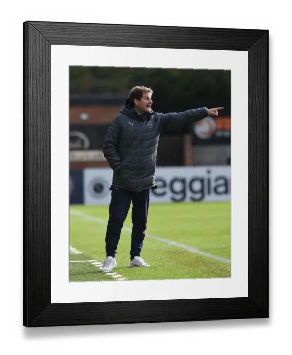 Framed Print : Joe Montemurro Leads Arsenal Women in WSL Showdown Against Birmingham City