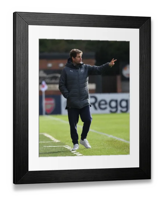 Framed Print : Joe Montemurro Guides Arsenal Women in WSL Clash vs. Birmingham Ladies Framed Print : Joe Montemurro Guides Arsenal Women in WSL Clash vs. Birmingham Ladies