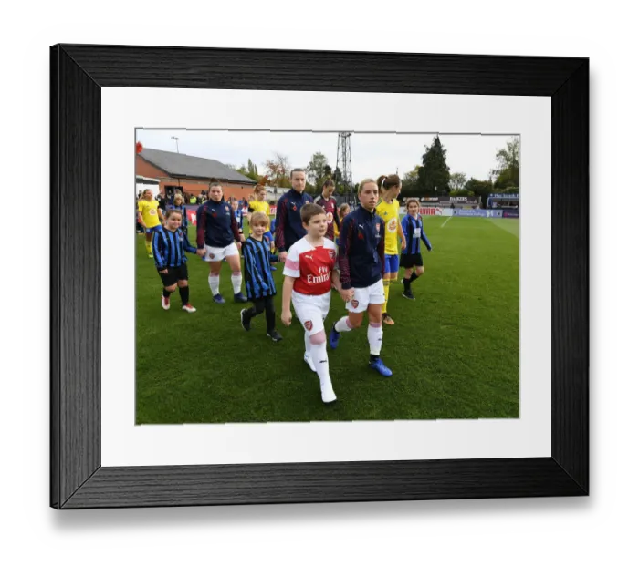 Framed Print : Jordan Nobbs Leads Arsenal Women Out against Birmingham Ladies in WSL Action