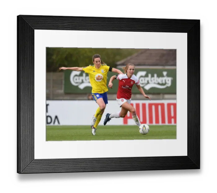 Framed Print : Arsenal's Lia Walti Clashes with Birmingham's Chloe Arthur in WSL Action
