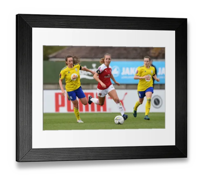 Framed Print : Arsenal vs Birmingham Women: Lia Walti and Chloe Arthur Clash in WSL Action