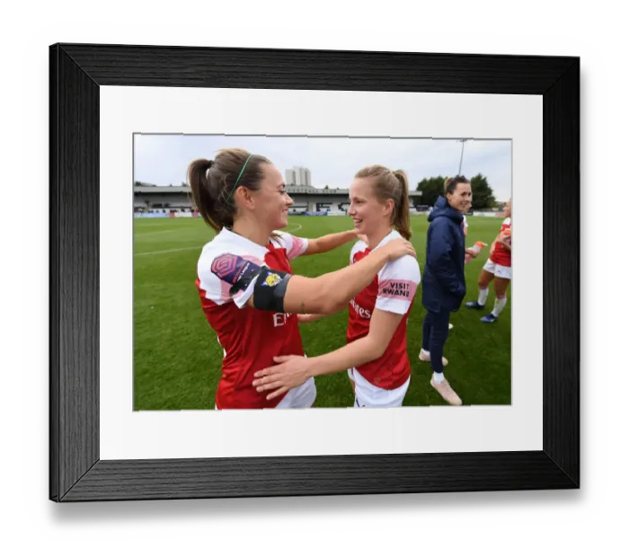 Framed Print : Arsenal Women: Katie McCabe and Tabea Kemme Celebrate after Victory over Birmingham Ladies