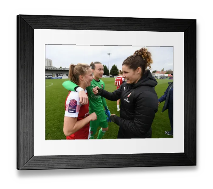 Framed Print : Arsenal Women Celebrate after Victory over Birmingham City Ladies