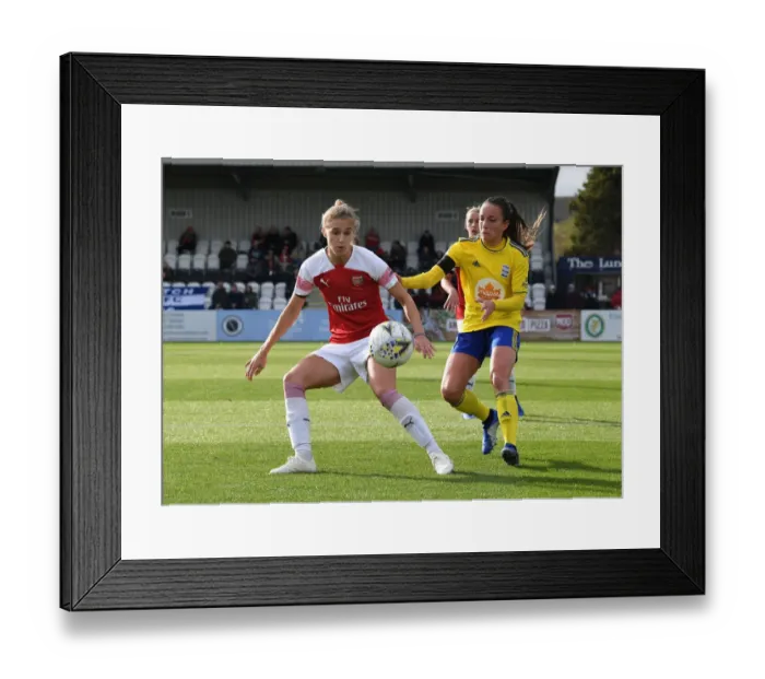 Framed Print : Clash of Stars: Miedema vs. Staniforth in Arsenal Women vs. Birmingham City Ladies