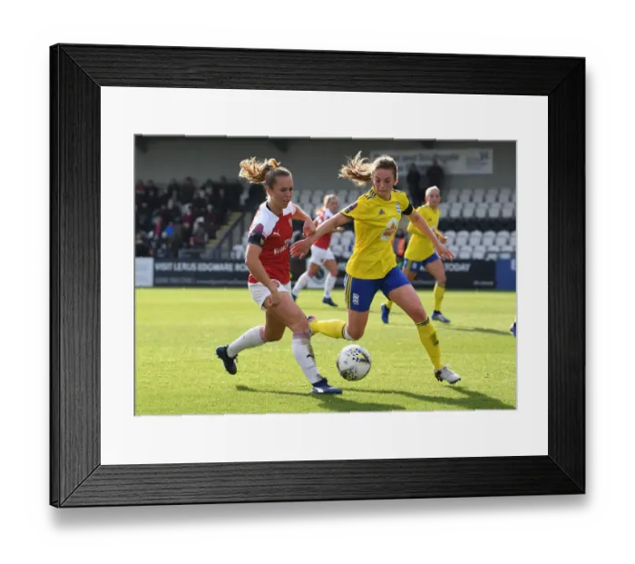 Framed Print : Arsenal vs Birmingham Women: Clash between Lia Walti and Chloe Arthur in WSL Action Framed Print : Arsenal vs Birmingham Women: Clash between Lia Walti and Chloe Arthur in WSL Action