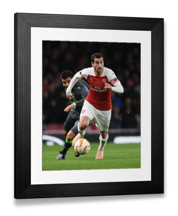 Framed Print : Mkhitaryan vs. Acuna: Europa League Showdown at Arsenal's Emirates Stadium Framed Print : Mkhitaryan vs. Acuna: Europa League Showdown at Arsenal's Emirates Stadium