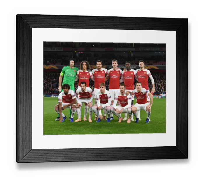 Framed Print : Arsenal vs. Sporting CP - UEFA Europa League Group E: Arsenal Team Line-up at Emirates Stadium