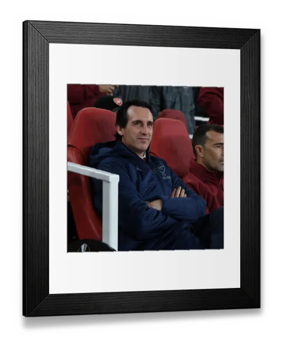 Framed Print : Unai Emery: Arsenal Coach Gearing Up for Arsenal vs. Sporting CP UEFA Europa League Clash