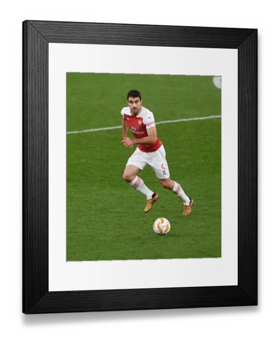Framed Print : Sokratis in Action: Arsenal vs. Sporting CP, UEFA Europa League 2018-19
