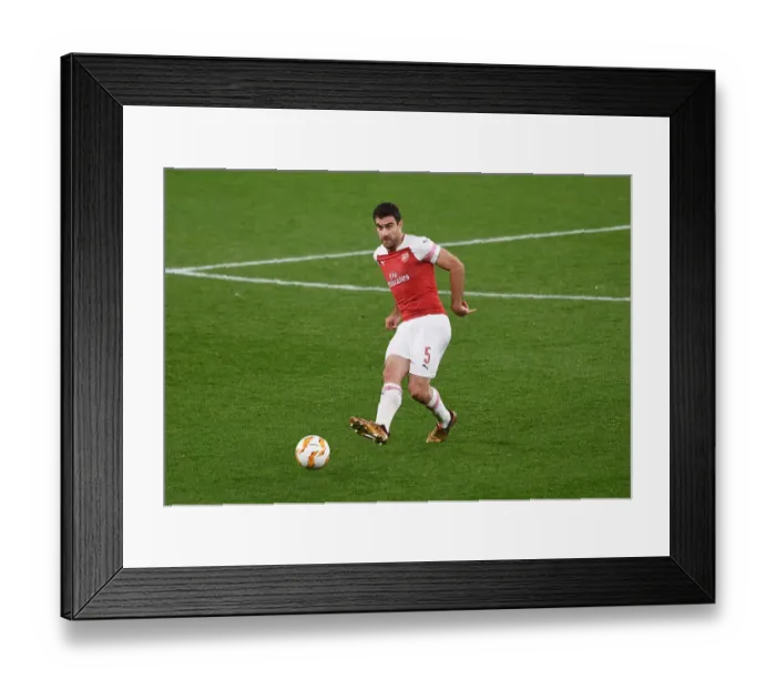 Framed Print : Sokratis in Action: Arsenal vs. Sporting CP, UEFA Europa League 2018-19
