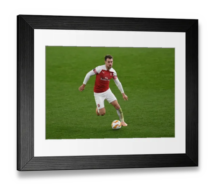 Framed Print : Aaron Ramsey in Action: Arsenal vs. Sporting CP, UEFA Europa League 2018-19
