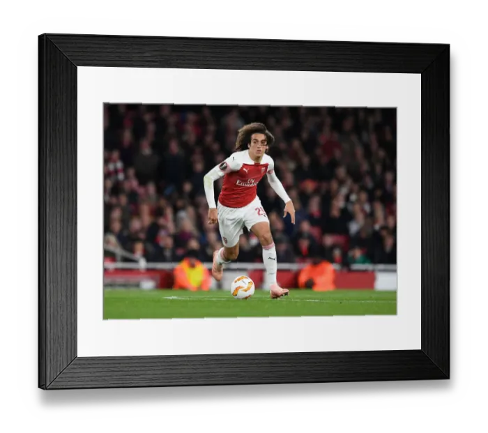 Framed Print : Matteo Guendouzi in Action: Arsenal vs. Sporting CP, UEFA Europa League 2018-19