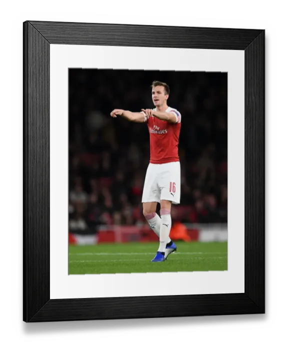 Framed Print : Rob Holding in Action: Arsenal vs. Sporting CP, UEFA Europa League 2018-19